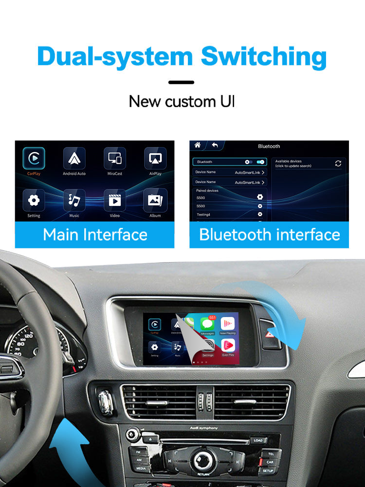 Wireless Apple CarPlay Interface for Audi A4L A5 Q5 B8 without MMI / Concert / Symphony (2010-2016) – Android Auto AirPlay(WZAU-1)