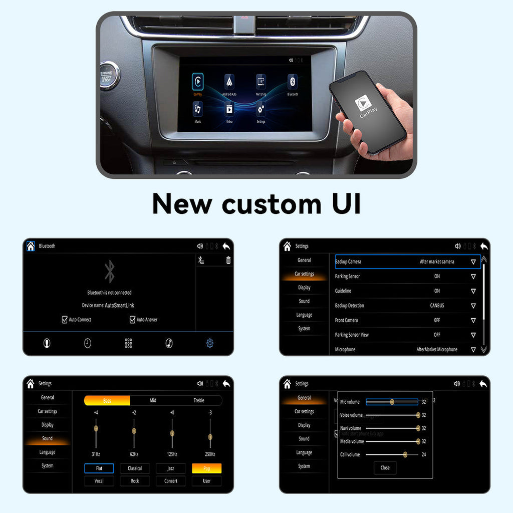 Wireless Apple CarPlay Android Auto Interface for Ford SYNC2 2013-2016 | Focus Mondeo Taurus Explorer Escape Edge F150 Mustang Lincoln MKC AirPlay Mirror Link(WZFD-1)