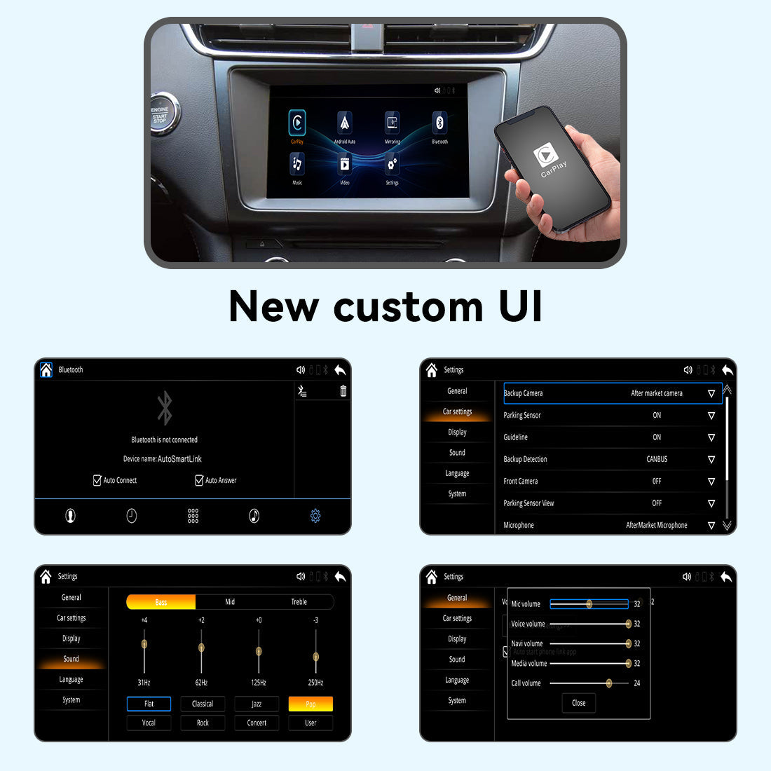 Wireless Apple CarPlay Android Auto Interface for Ford SYNC2 2013-2016 | Focus Mondeo Taurus Explorer Escape Edge F150 Mustang Lincoln MKC AirPlay Mirror Link(WZFD-1)