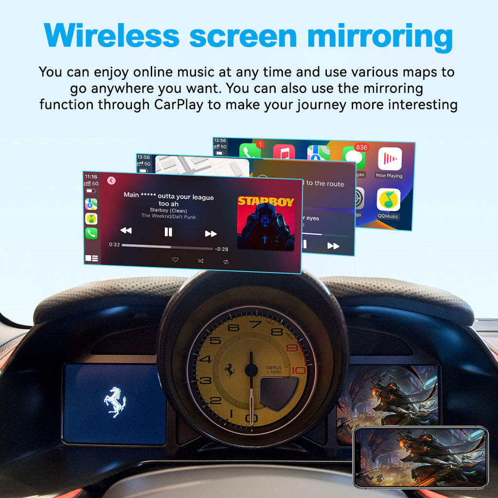 (WZFR-2)JoyeAuto Wireless Apple Carplay AirPlay Android Auto Mirror-Link Interface for Ferrari 458 Plug and Play - detail 8