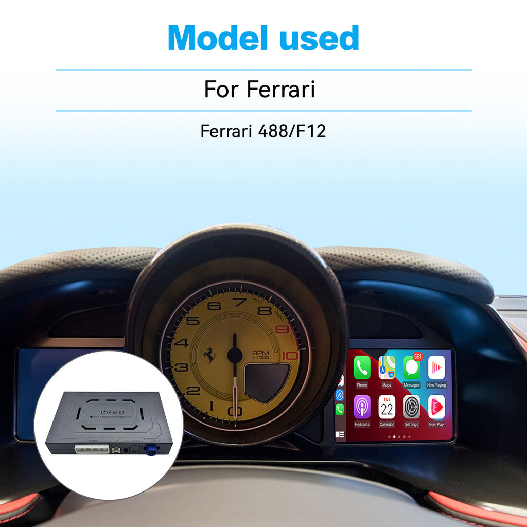 (WZFR-3)JoyeAuto Wireless Apple Carplay AirPlay Android Auto Mirror-Link Interface for Ferrari 488 F12 Plug and Play - detail 2