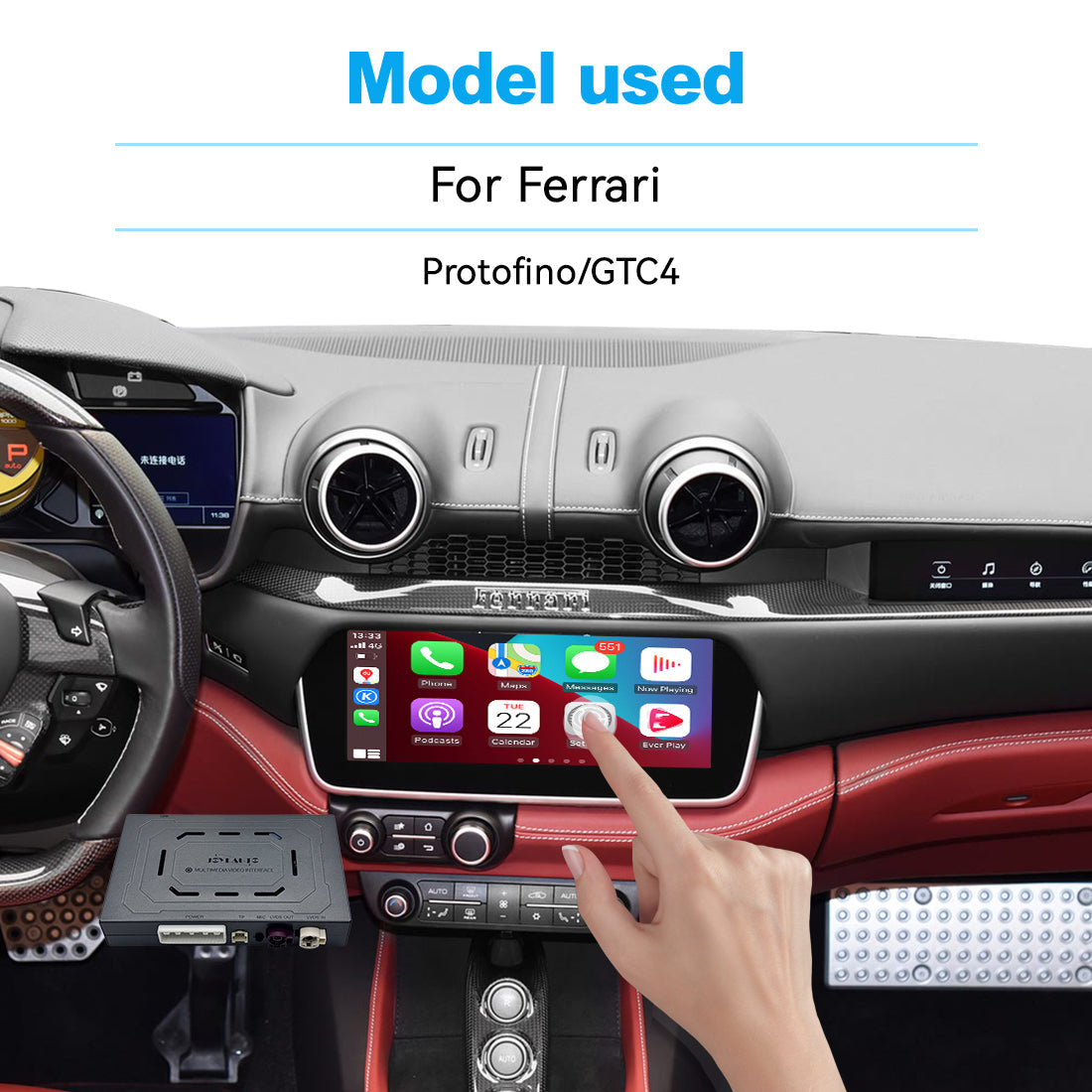 (WZFR-5)JoyeAuto Wireless Apple Carplay AirPlay Android Auto Mirror-Link Interface for Ferrari Protofino GTC4 Plug and Play - detail 2