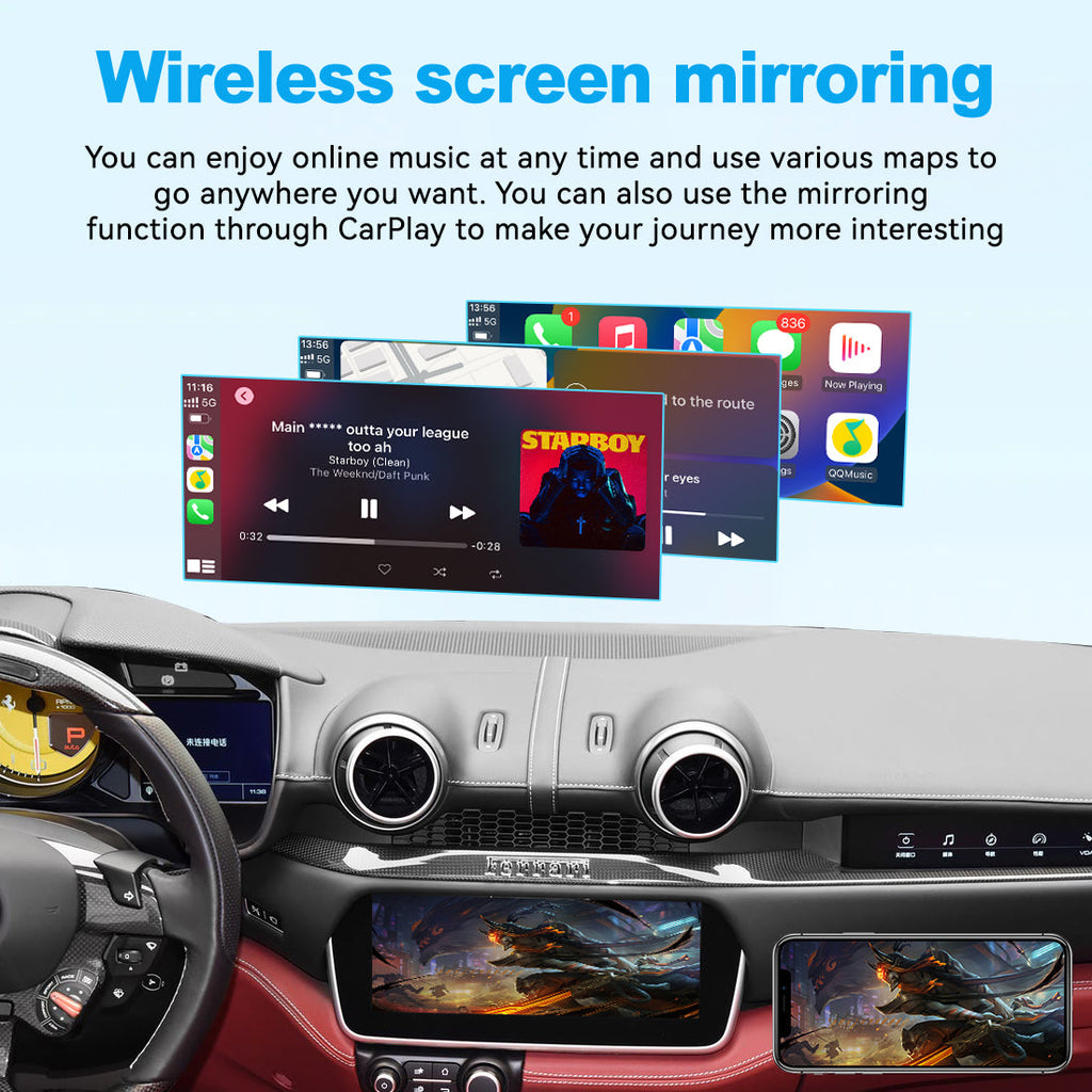 (WZFR-5)JoyeAuto Wireless Apple Carplay AirPlay Android Auto Mirror-Link Interface for Ferrari Protofino GTC4 Plug and Play - detail 8