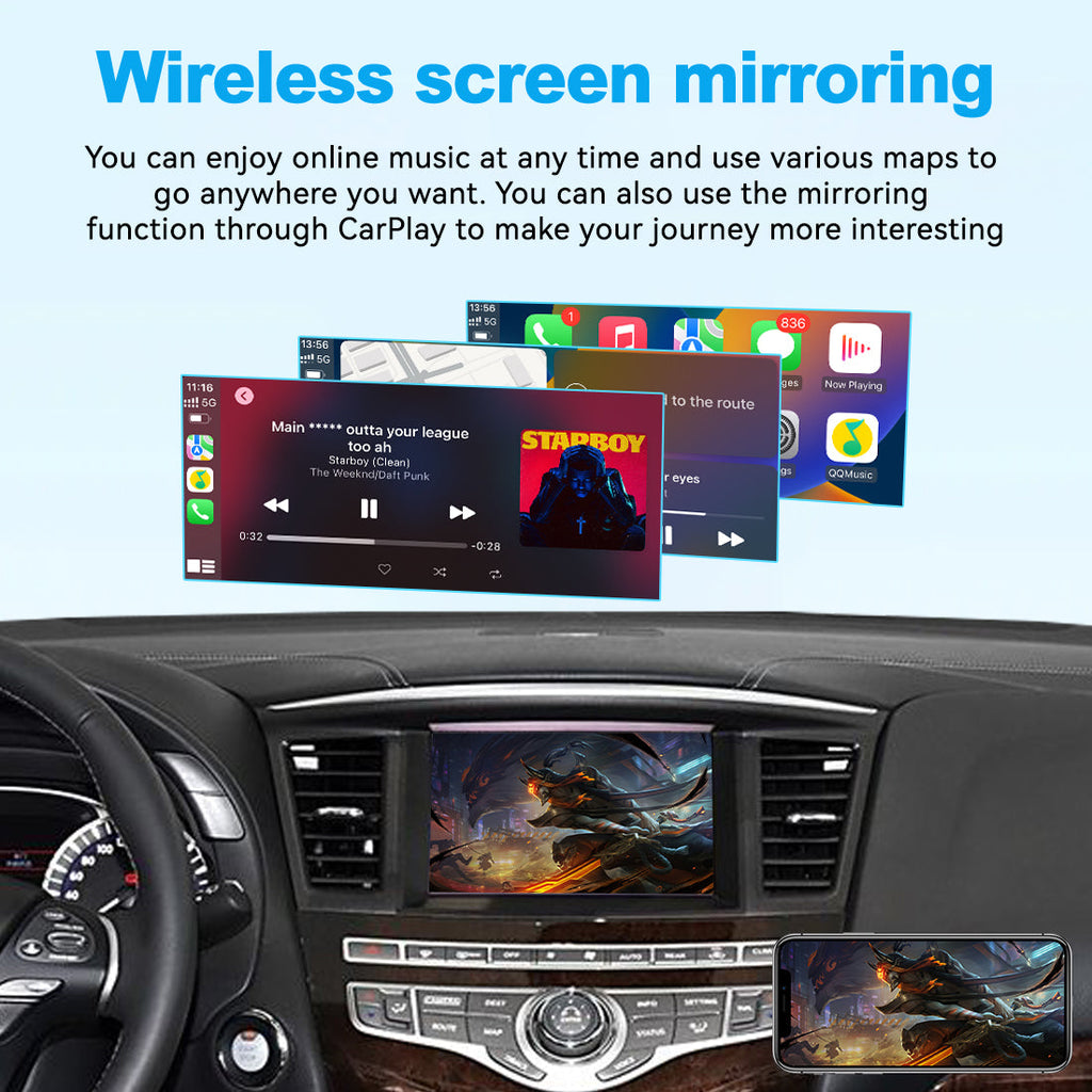 Wireless CarPlay Android Auto Interface for Infiniti QX60 Q70 2015-2019 | Apple CarPlay Retrofit Module(WZIN-2)