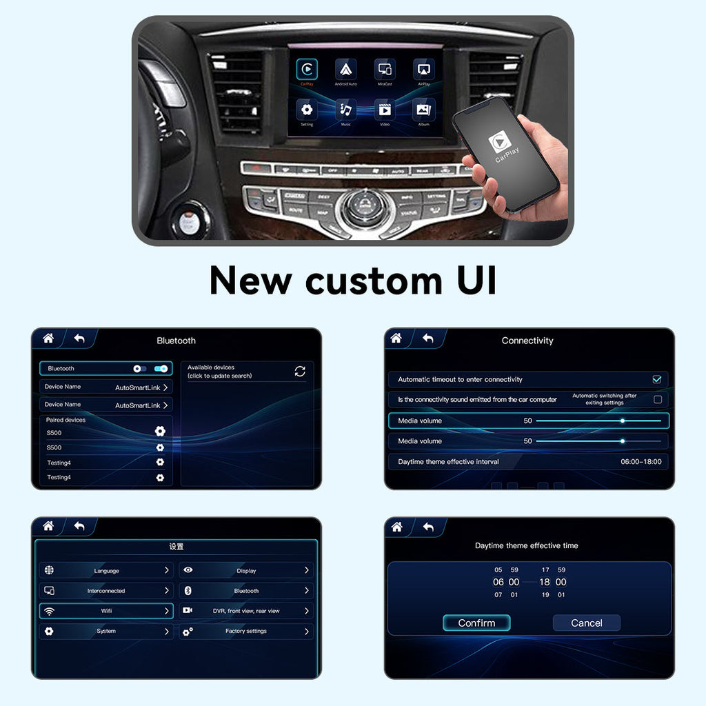 Wireless CarPlay Android Auto Interface for Infiniti QX60 Q70 2015-2019 | Apple CarPlay Retrofit Module(WZIN-2)
