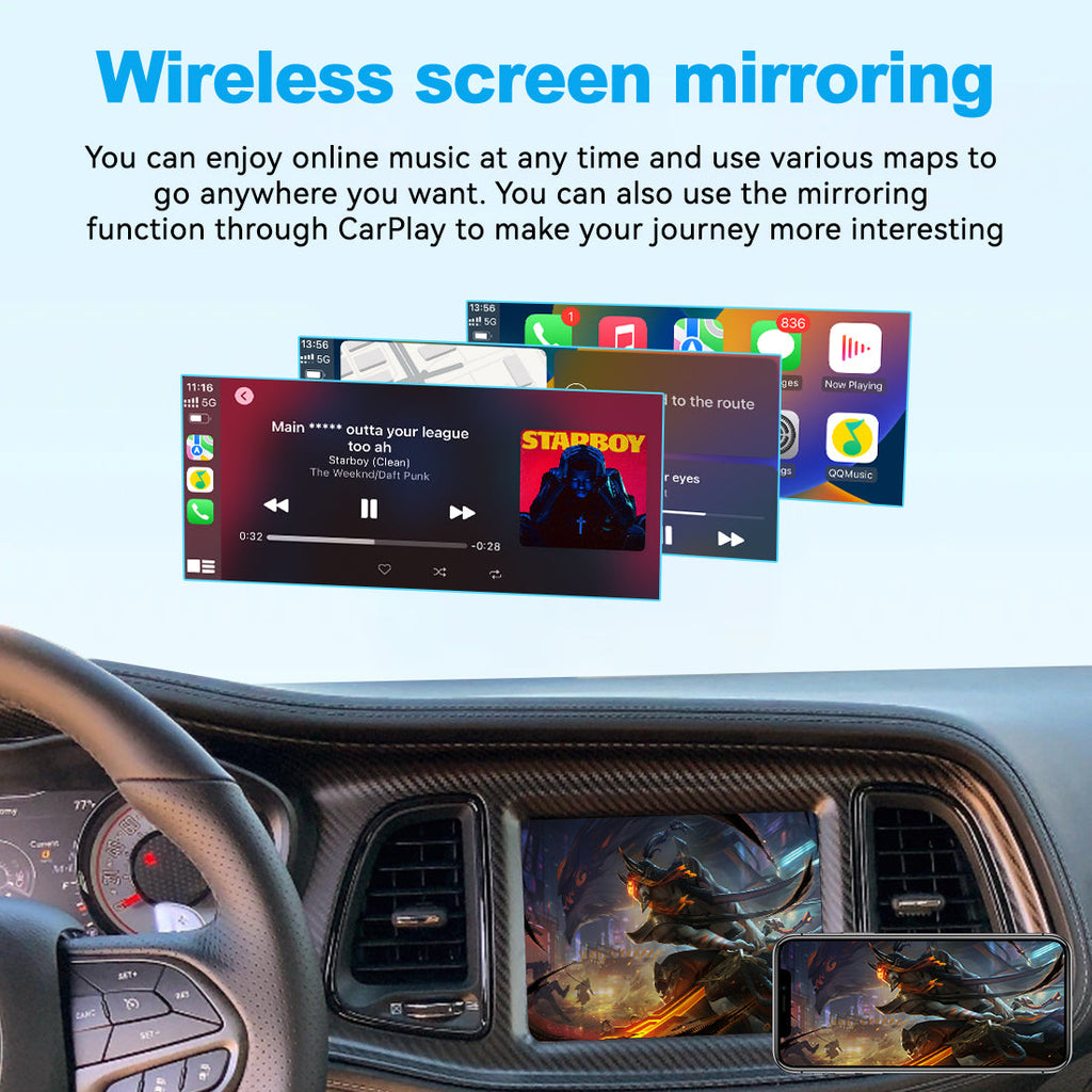 Wireless CarPlay Interface for Jeep Uconnect 8.4 | Cherokee Grand Cherokee Compass Commander Apple CarPlay Android Auto Retrofit(WZJP-1)