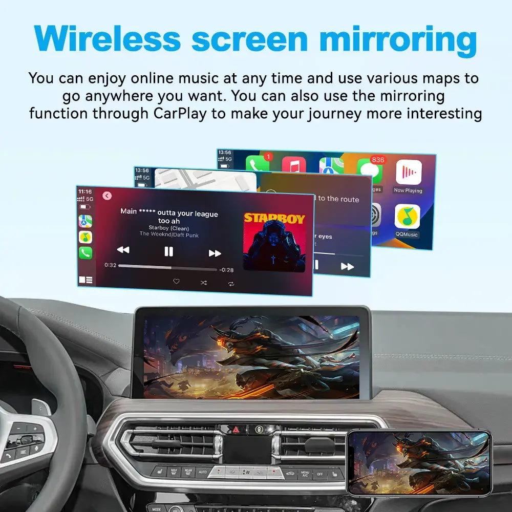JoyeAuto Wireless CarPlay & Android Auto Interface for BMW 2013-2022 (NBT/EVO/MGU ID4-ID7) - Plug and Play(WZBM-5)