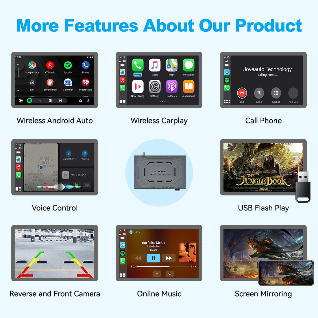 (WZLR-3) New Joyeauto Wireless Apple CarPlay AirPlay Android Auto Retrofit for Land Rover Denso Radios Module Land Rover Sport/Vogue Discovery 4 L319 L320 L322 2008-2012 - detail 3