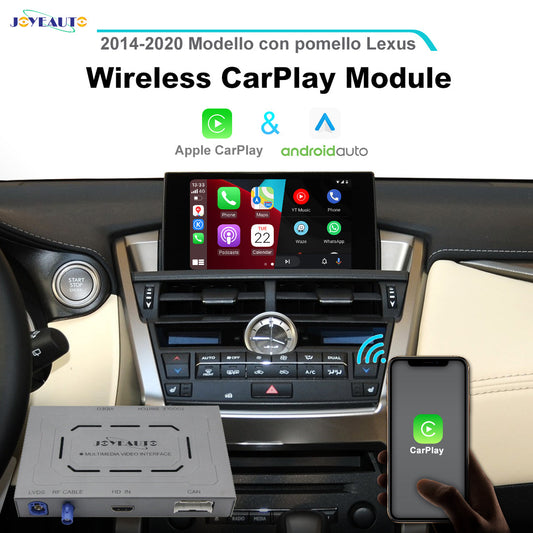 Apple CarPlay Android Auto Interface for 2014-2020 Lexus ES NX RX UX with Knob Controls - Wireless & Wired (WJLX-2)