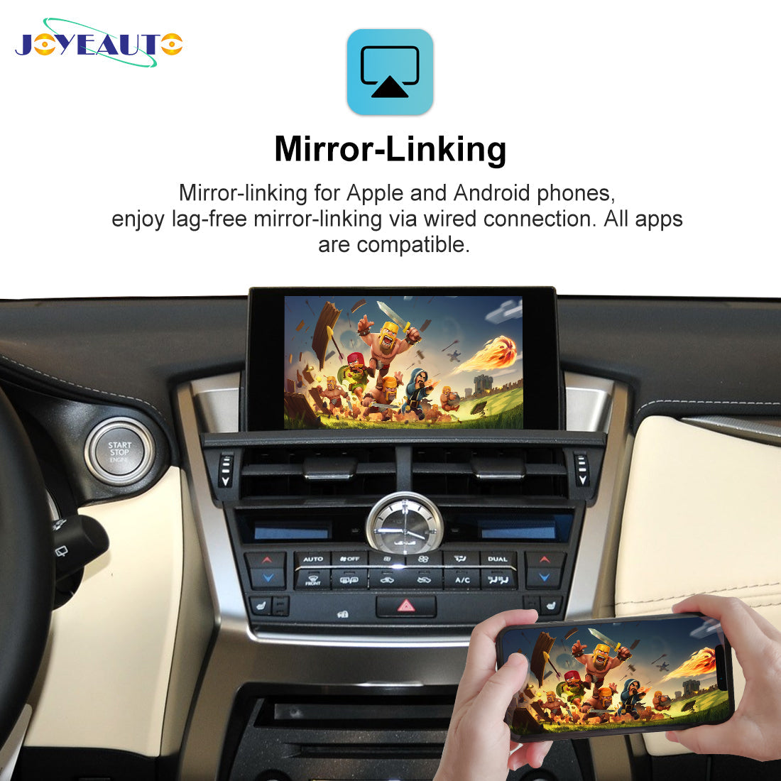 (WJLX-2) JoyeAuto Wireless Apple CarPlay Android Auto Interface for 2014-2020 Lexus ES/NX/RX/UX with Knob controls car - detail 3