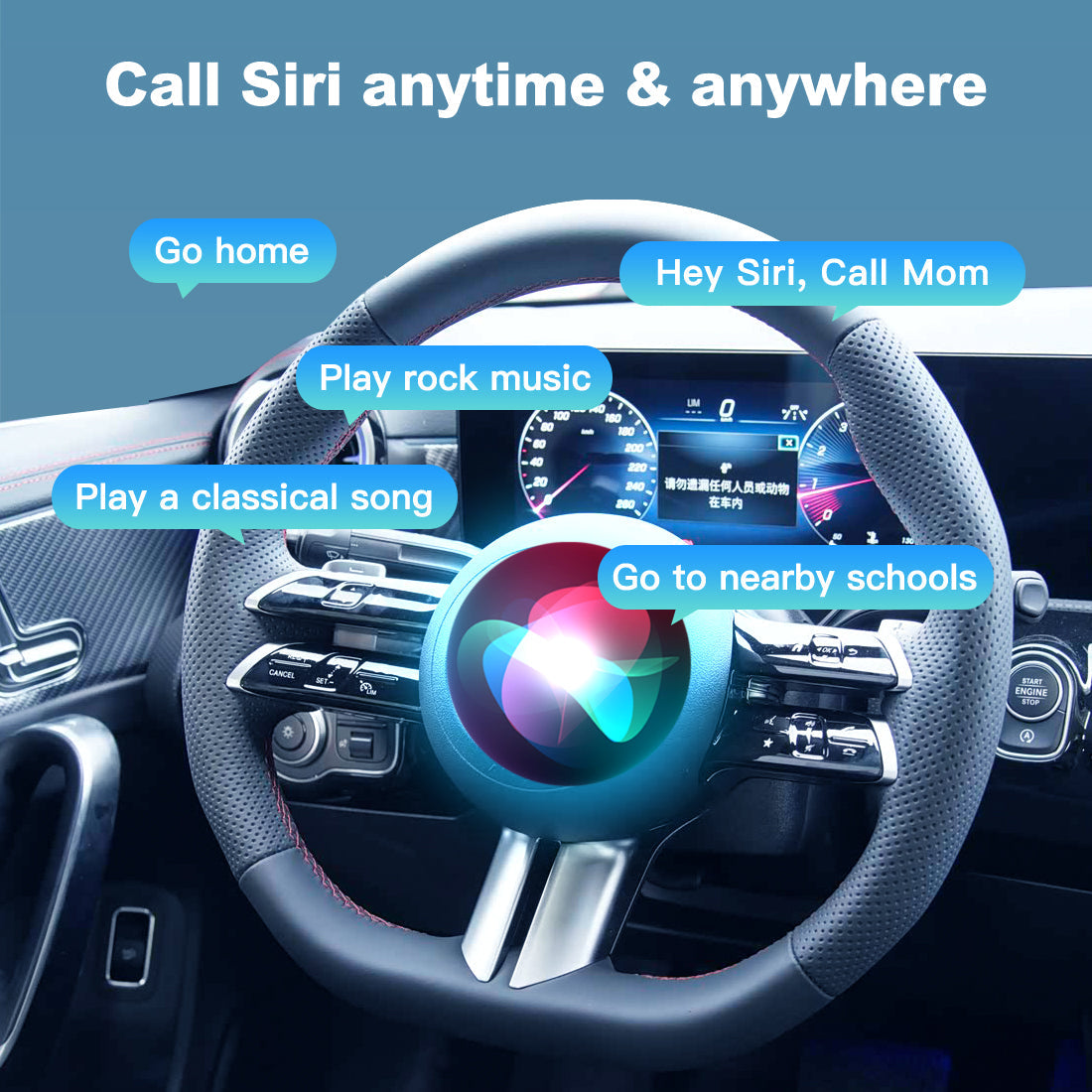 Wireless Apple CarPlay Android Auto Interface for Mercedes-Benz NTG6.0 2020-2025 | A B C E GLA GLB GLC GLE GLS CLS Class 10.25 12.3 Inch Screen(WZME-5)