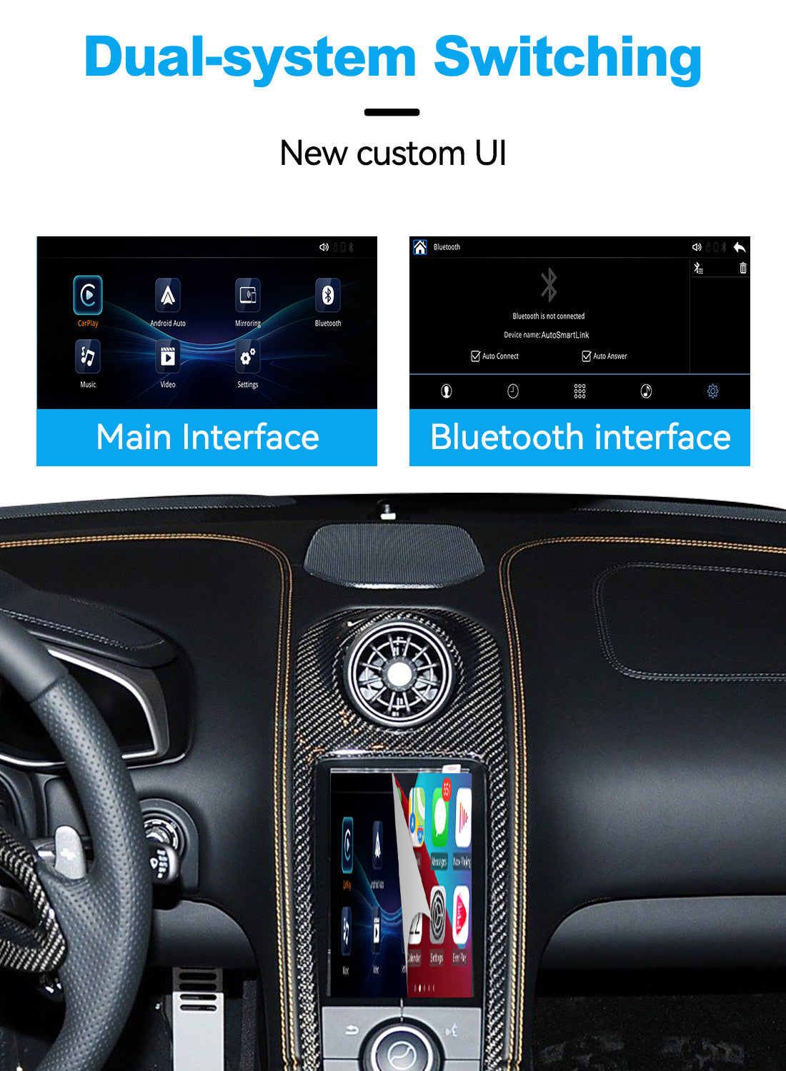 Wireless Apple CarPlay Android Auto Interface for McLaren 12C 650S 625C 675LT 570S 540C 600LT | AirPlay Mirror Link Plug & Play Retrofit(WZML-1)