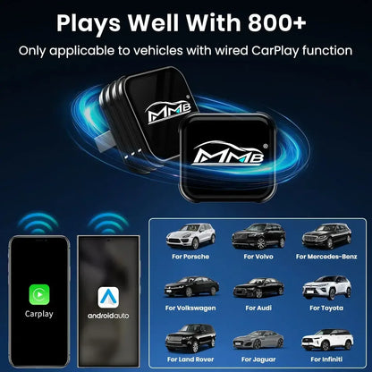 MMB Mini Ultra Wired to Wireless Bluetooth WiFi CarPlay Adapter