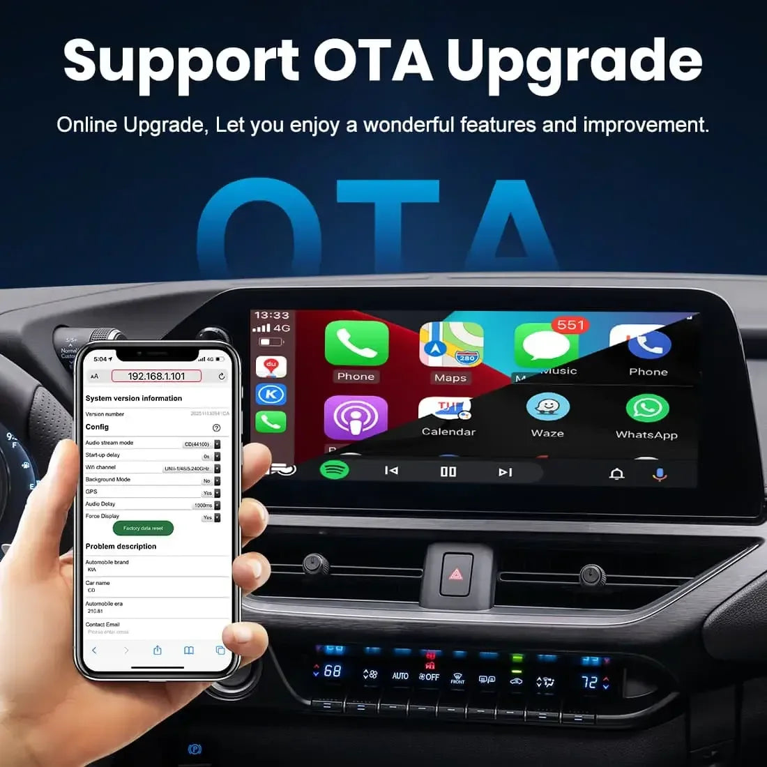 MMB Mini Ultra Wired to Wireless Bluetooth WiFi CarPlay Adapter
