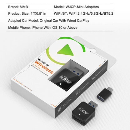 MMB Mini Wired to Wireless Bluetooth WiFi Carplay Adapter
