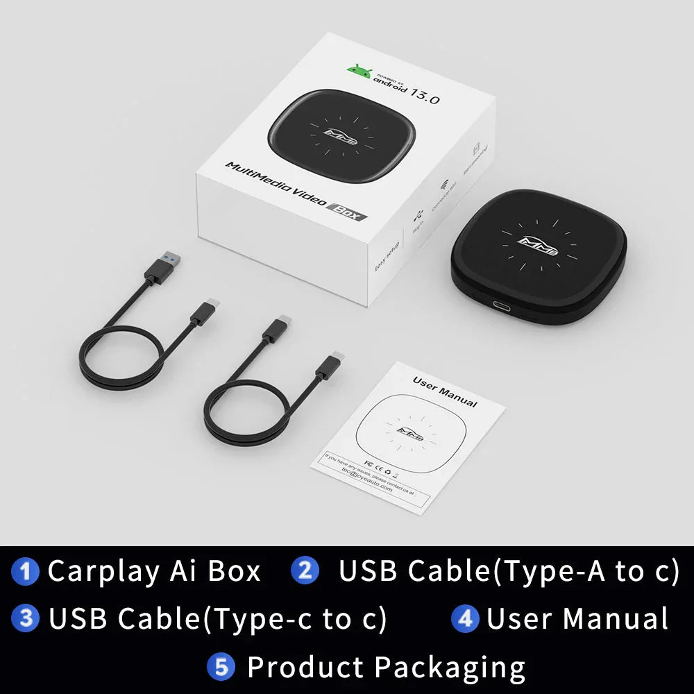 MMB PRO Q2W Ai Box Android 13 Multimedia Wireless Carplay Adapter