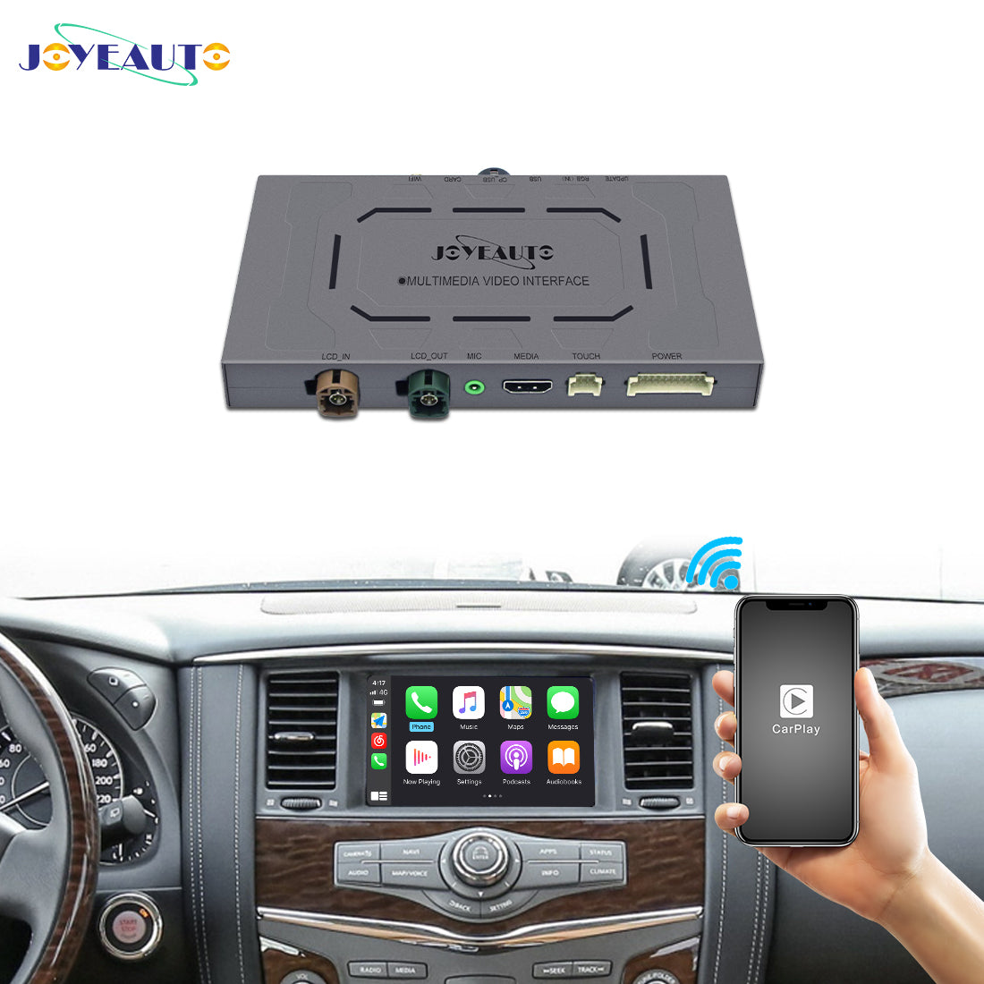 Apple CarPlay Android Auto Interface for 2010-2018 Nissan Patrol - Wireless & Wired, AirPlay (WJNI-1)