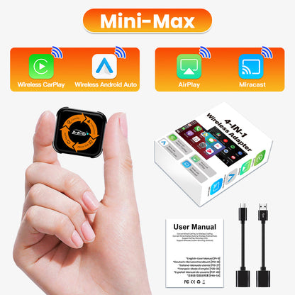 MMB Mini Max Wired to Wireless Bluetooth WiFi CarPlay Android Auto Adapter