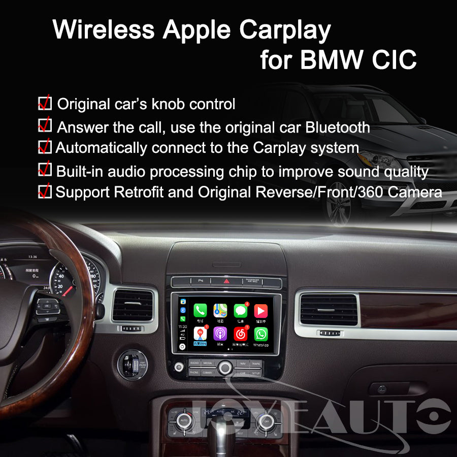 Wireless Apple CarPlay Interface for VW Touareg RCD850 RNS850 8.0 Screen (2010-2017) – Android Auto AirPlay Retrofit(WJVW-2)