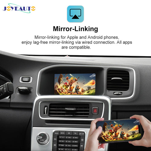 (WJVO-1) JoyeAuto Wireless Apple CarPlay Android Auto Interface for 2014-2019 Volvo S60/XC60/V60/S80/V40 - detail 2