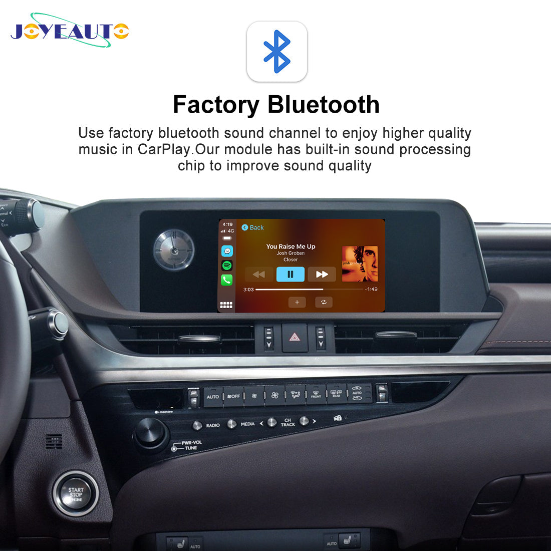 (WJLX-1) JoyeAuto Wireless Apple CarPlay Android Auto Interface for 2016-2020 Lexus ES/NX/RX/UX with touch panel - detail 2