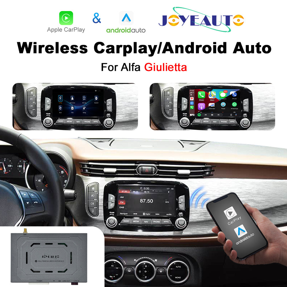 Wireless Apple CarPlay Android Auto Interface for Alfa Romeo Giulietta | AirPlay iOS Android Mirror Link Plug & Play Retrofit Module(WZAF-2)