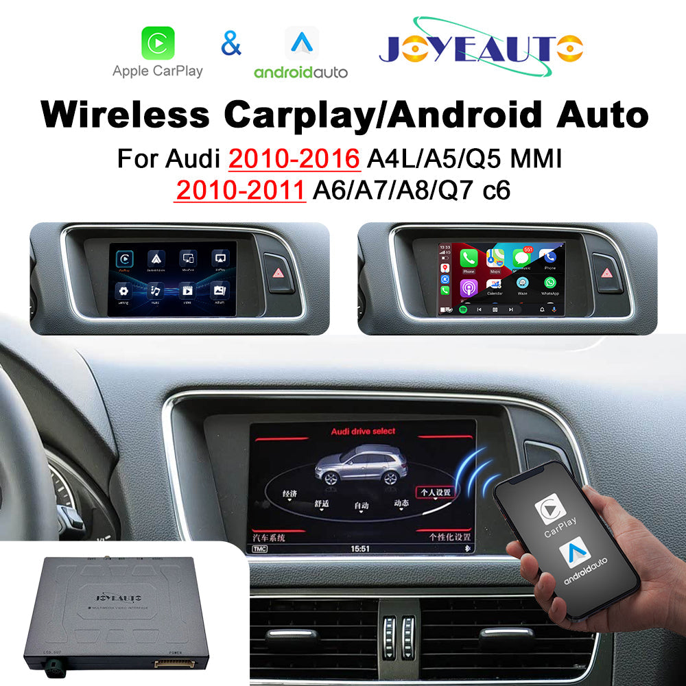 Wireless Apple CarPlay Interface for Audi MMI 3G / 3G+ – A4L A5 Q5 (2010-2016) / A6 A7 A8 Q7 C6 (2009-2011) Android Auto(WZAU-5)