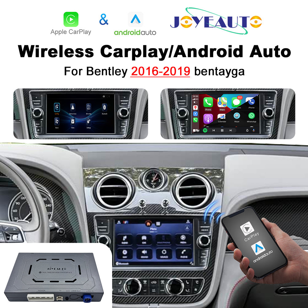 Wireless Apple CarPlay Android Auto Interface for Bentley Bentayga 2016-2019 | AirPlay iOS Android Mirror Link Plug & Play Retrofit Module(WZBT-3)