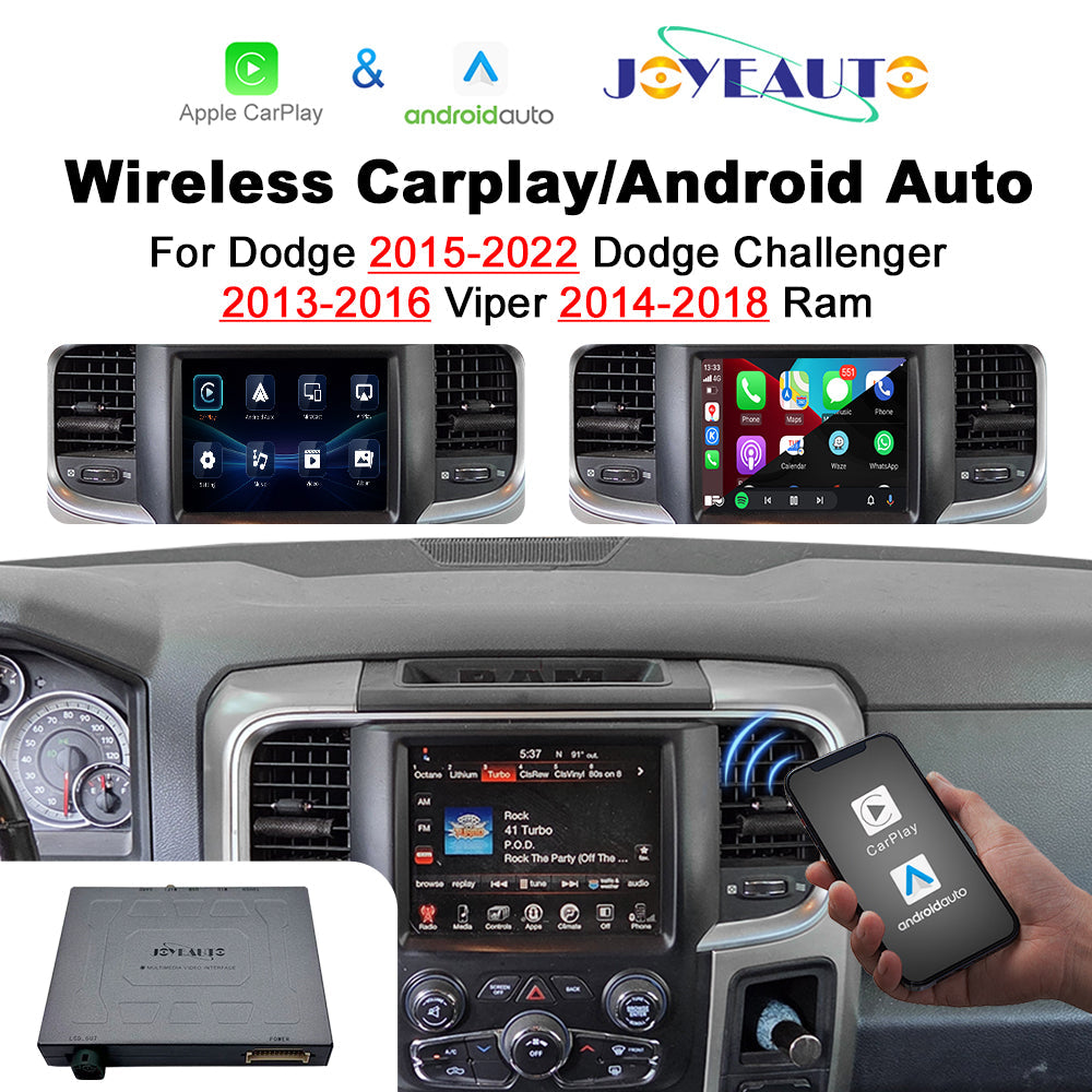 Wireless Apple CarPlay Android Auto Interface for Dodge Uconnect 8.4 | 2015-2022 Challenger 2013-2016 Viper 2014-2018 Ram AirPlay Mirror Link Retrofit(WZDG-1)