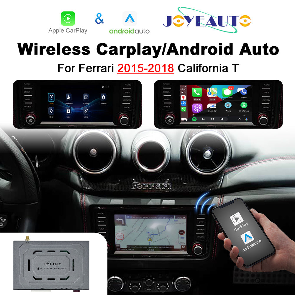 (WZFR-1)JoyeAuto Wireless Apple Carplay AirPlay Android Auto Mirror-Link Interface for 2015-2018 Ferrari California T Plug and Play