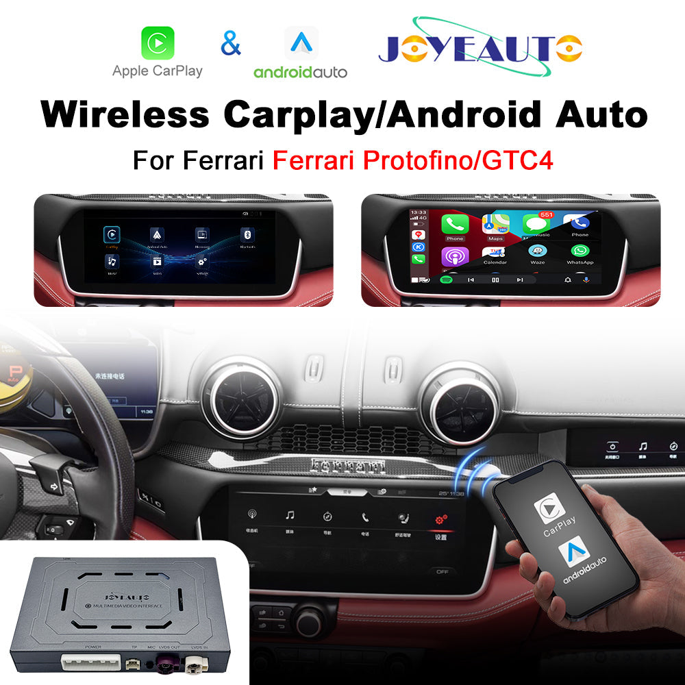 (WZFR-5)JoyeAuto Wireless Apple Carplay AirPlay Android Auto Mirror-Link Interface for Ferrari Protofino GTC4 Plug and Play