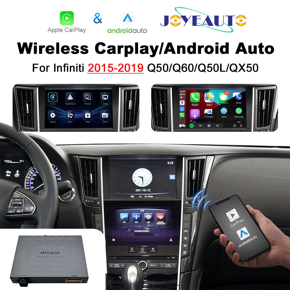 Wireless Apple CarPlay Android Auto Interface for Infiniti Q50 Q60 Q50L QX50 (2015-2019) – AirPlay Mirror Link(WZIN-1)