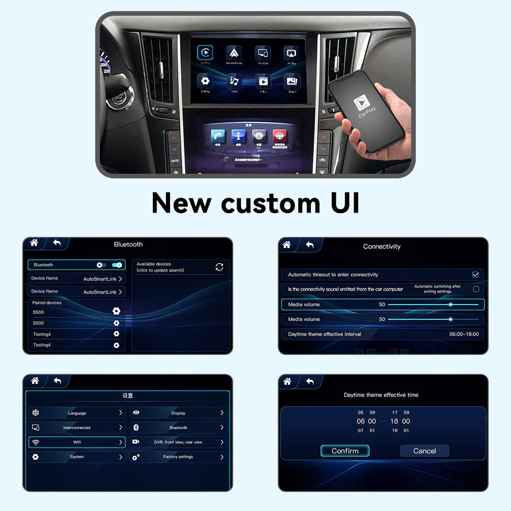 Wireless Apple CarPlay Android Auto Interface for Infiniti 2013-2015 Q50 Q60 Q50L | AirPlay iOS Android Mirror Link Retrofit Module(WZIN-4)