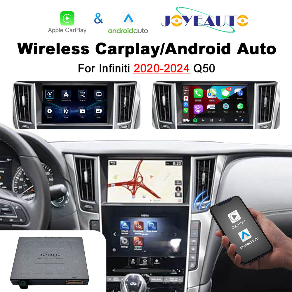 Wireless Apple CarPlay Android Auto Interface for Infiniti 2020-2024 Q50 Q60 Q50L | AirPlay(WZIN-5)S Android Mirror Link Retrofit Module