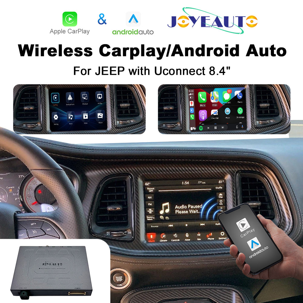 Wireless CarPlay Interface for Jeep Uconnect 8.4 | Cherokee Grand Cherokee Compass Commander Apple CarPlay Android Auto Retrofit(WZJP-1)