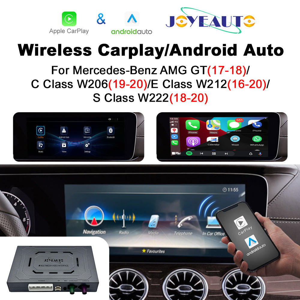 Wireless Apple CarPlay Android Auto Interface for Mercedes-Benz NTG5.5 2016-2020 | C E S Class W205 W212 W222 AMG AirPlay HiCar Mirror Link(WZME-4)