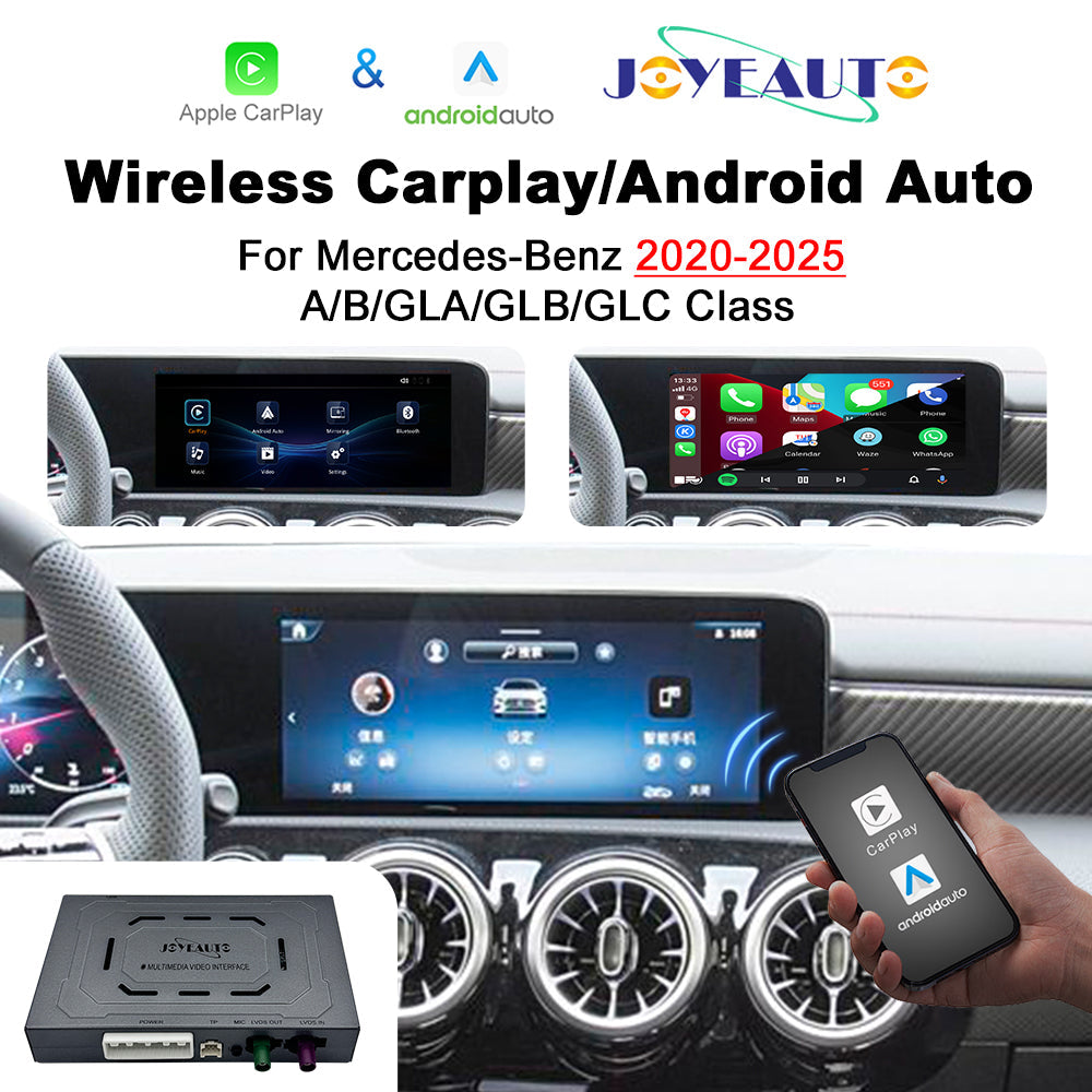 Wireless Apple CarPlay Android Auto Interface for Mercedes-Benz NTG6.0 2020-2025 | A B C E GLA GLB GLC GLE GLS CLS Class 10.25 12.3 Inch Screen(WZME-5)