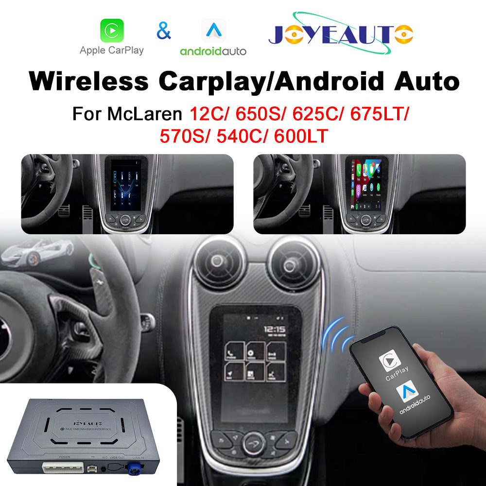 Wireless Apple CarPlay Android Auto Interface for McLaren 12C 650S 625C 675LT 570S 540C 600LT | AirPlay Mirror Link Plug & Play Retrofit(WZML-1)