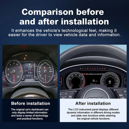 Joyeauto 12.3″ Linux Digital Instrument Cluster for Audi A3 (2014-2022) | Wireless CarPlay & Android Auto | Virtual Cockpit Retrofit