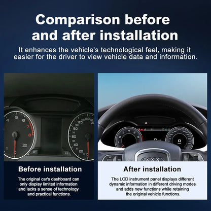 Joyeauto 12.3″ Linux Digital Instrument Cluster for Audi A4 (2009-2012) | Wireless CarPlay & Android Auto | Virtual Cockpit Retrofit