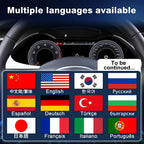 Joyeauto 12.3-inch Linux digital instrument cluster for Audi A4 (2009-2012) with multi-language support, wireless CarPlay, Android Auto, customizable virtual cockpit display, and modern digital dashboard functionality.