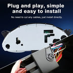 Joyeauto 12.3-inch Linux digital instrument cluster for Audi A4 (2009-2012) featuring plug-and-play installation, factory-style wiring harness, no cable cutting required, wireless CarPlay, Android Auto, and virtual cockpit retrofit.