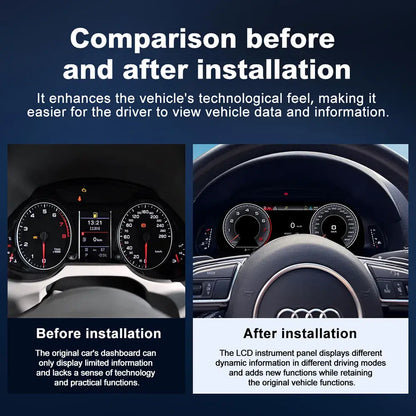 Joyeauto 12.3″ Linux Digital Instrument Cluster for Audi Q5 (2009-2018) | Wireless CarPlay & Android Auto | Virtual Cockpit Retrofit