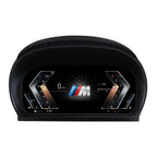 Joyeauto 10-inch Linux LCD digital instrument cluster front view for BMW 3 Series E90 E91 E92 E93, featuring a high-resolution virtual cockpit display, wireless CarPlay, phone mirroring, and modern dashboard design.