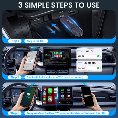 Mini5 SE PRO Small & Compact Wired to Wireless Carplay/Android Auto Adapter