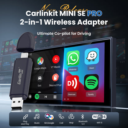 Mini5 SE PRO Small & Compact Wired to Wireless Carplay/Android Auto Adapter