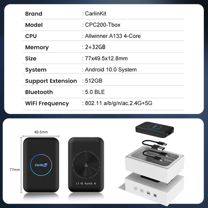 Carlinkit Tbox Lite Ai Box Carplay & Android Auto For Car Streaming
