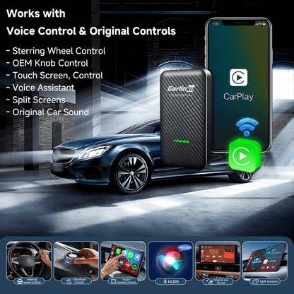 CarlinKit 3.0 U2W Plus Wireless Carplay Adapter for OEM Factory Wired Carplay Car