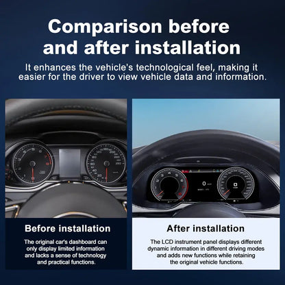 Joyeauto 12.3″ Linux Digital Instrument Cluster for Audi A4 (2013-2016) | Wireless CarPlay & Android Auto | Virtual Cockpit Retrofit