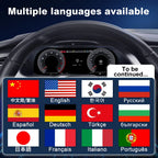 Joyeauto 12.3 inch Linux LCD Instrument Cluster for Audi A4 2013-2016 with multi-language support, Wireless CarPlay, AirPlay and digital dashboard cockpit retrofit